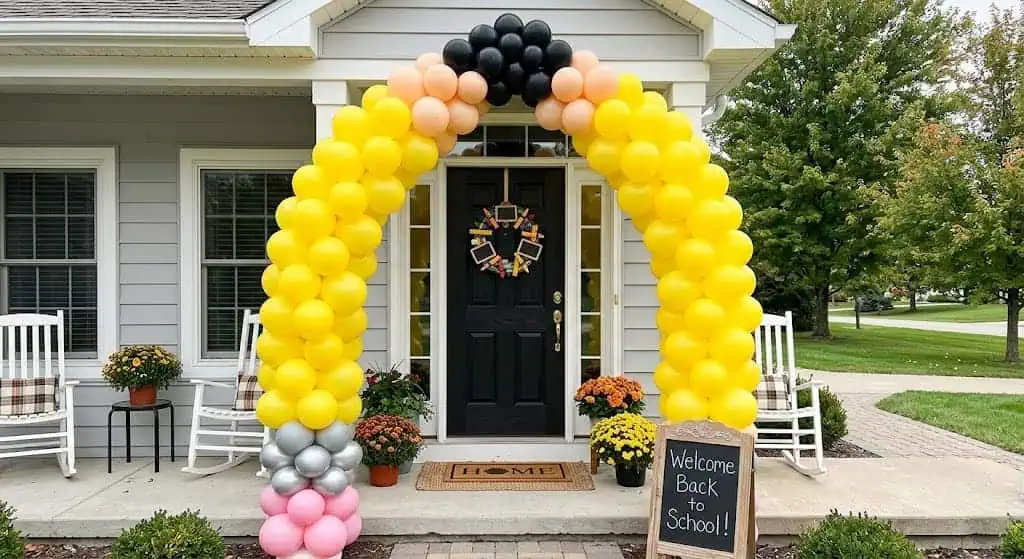 DIY pencil balloon arch for a back to school party